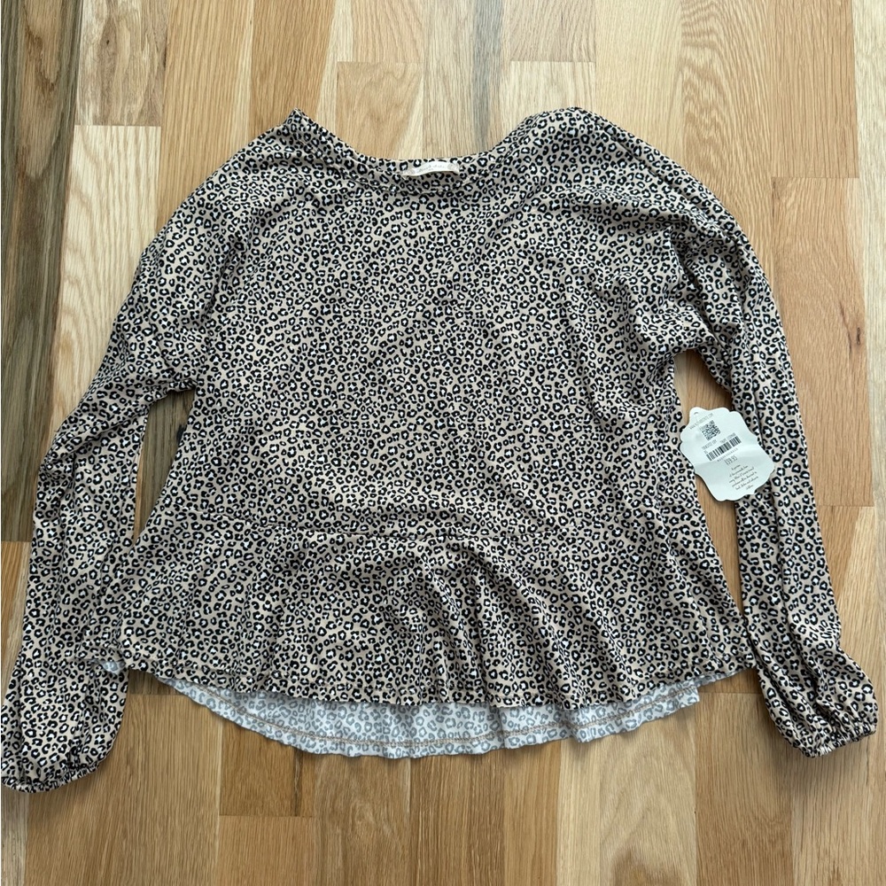Altar'd State Black and Tan Leopard Blouse